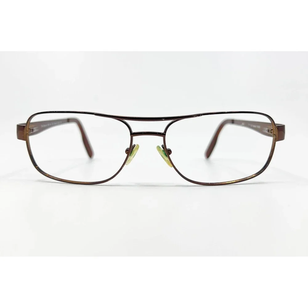 Frederick Eyeglass Frames Mens Brown Aviator Double Bridge 59-16-135 Italy